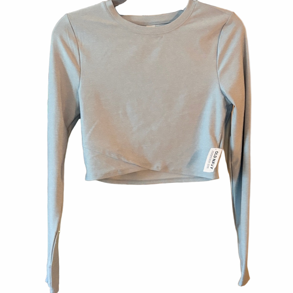 Old Navy Cloud NWT size Small long sleeve Athletic crop top with thumbholes.